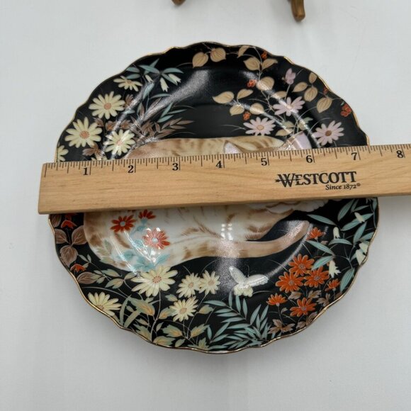 Vintage Takahashi Miniature Cat Plates By CATHY Hand painted 1984 - Picture 8 of 9